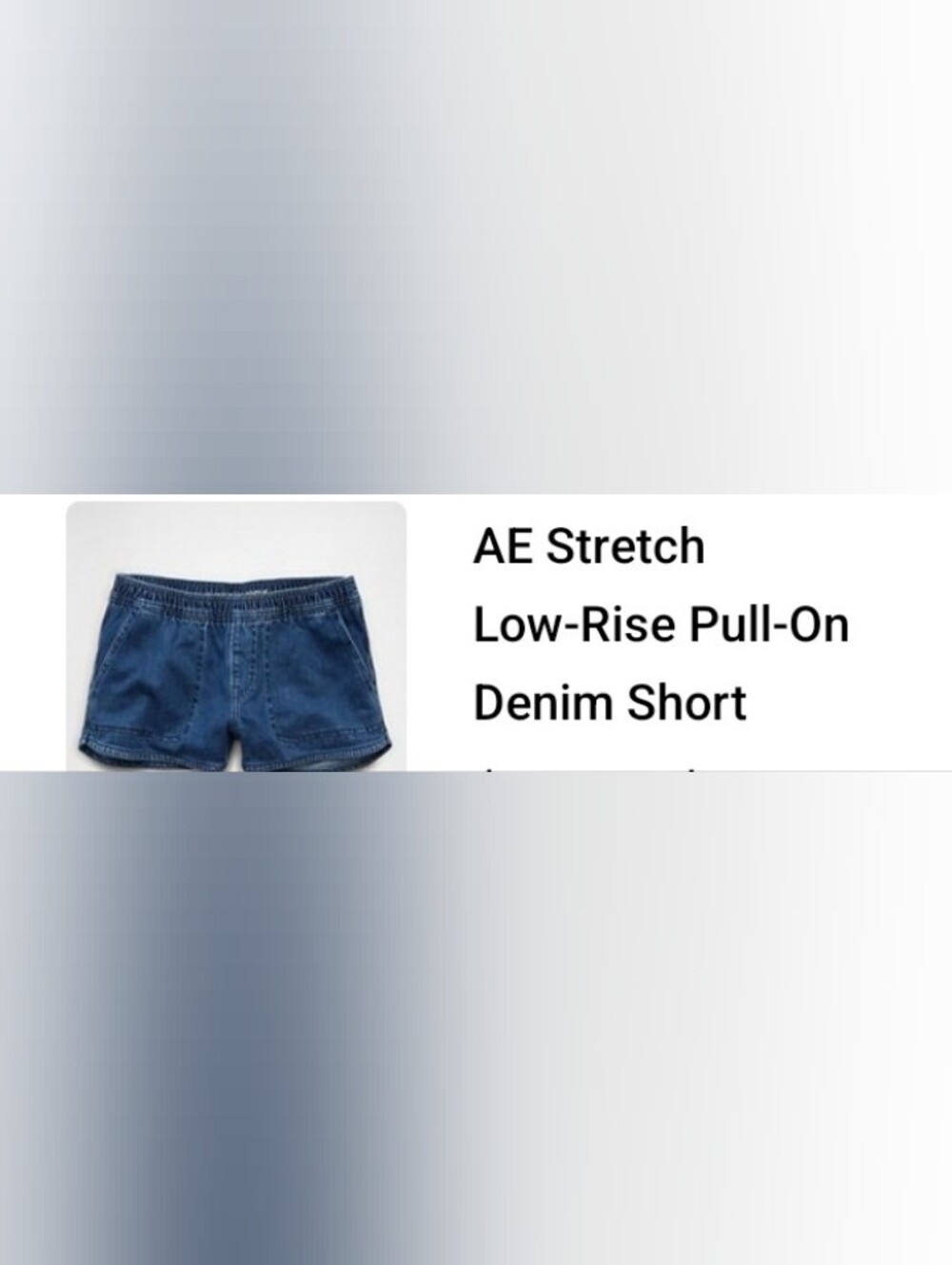 American Eagle Outfitters Blue Denim Elastic-Waist Jean Shorts